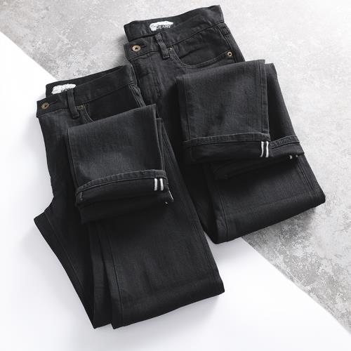 日單牛貨！式衣間出外貿男裝工廠剪標尾貨休閑百搭黑色牛仔長褲潮