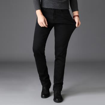 Stretch Straight Mens Black Jeans彈力直筒男式黑色 牛仔長褲