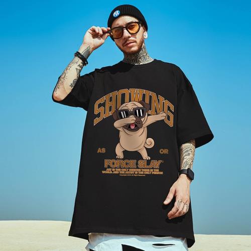 oversize美式潮牌胖子男裝大碼寬松加肥加大短袖T恤半袖情侶夏季