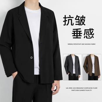 春秋季西裝外套男士韓版潮流商務休閑高階感輕熟風免燙西服上衣男