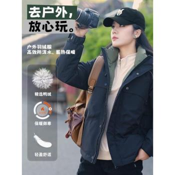 2024冬季新款男女同款工裝羽絨服時尚休閑防風禦寒沖鋒衣羽絨服潮