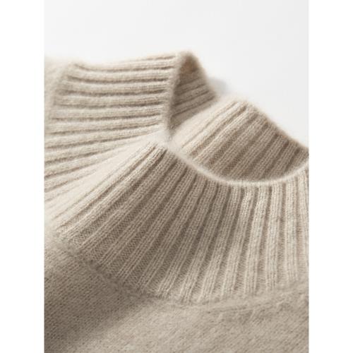 雙股加厚半高領山羊絨衫男毛衣純色打底衫寬松針織毛衫2024年冬