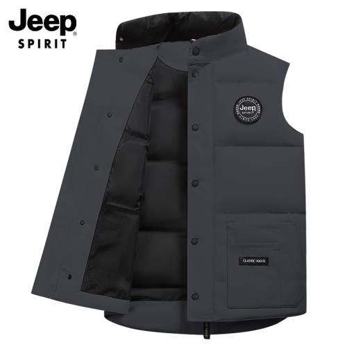 吉普JEEP SPIRIT羽絨馬甲男2025冬季新款大碼加厚背心馬夾派克服