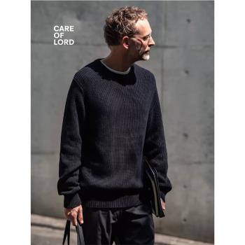 CAREOFLORD藝術家系列秋冬重磅含羊絨通勤圓領毛衫休閑針織衫5609