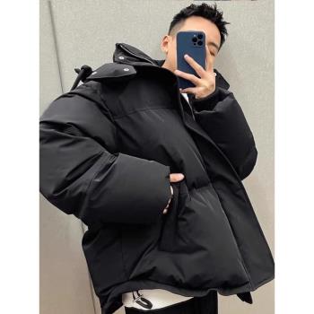 加厚短款羽絨服男女情侶2024新款冬季青年學生面包服灰色外套