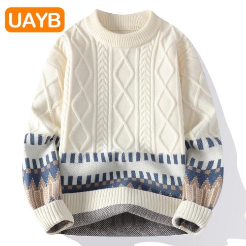 毛衣男2025秋冬季新款青少年百搭加厚慵懶風針織衫潮牌情侶款線衣