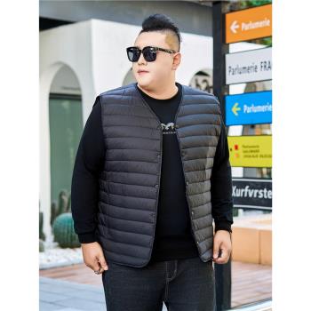 冬季胖子加肥加大背心羽絨馬甲