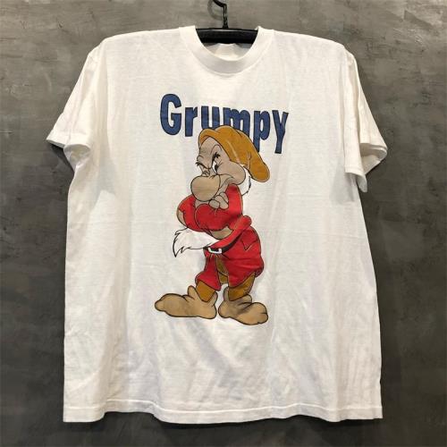 卡通動漫小矮人短袖小眾設計感OS學院風男女vintage街頭休閑T恤潮