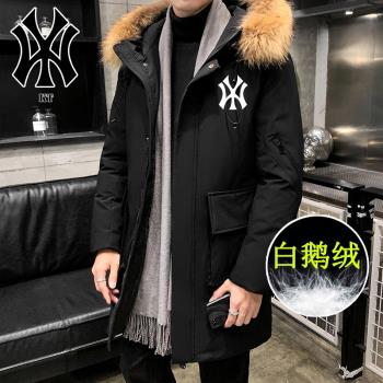 羽絨服男秋冬季大鵝絨中長款2024新款派克服加厚工裝品牌高階外套