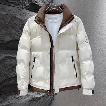 鴨絨羽絨服男士短款冬季2024新款帥氣潮牌韓版立領加厚外套男冬天