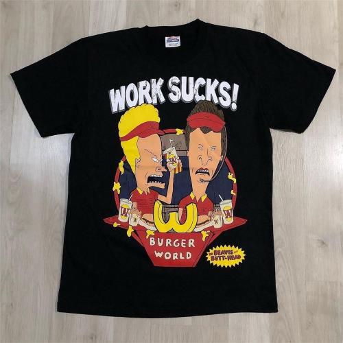 Beavis & Butt-Head癟四與大頭蛋美式街頭男女情侶款寬松短袖T恤