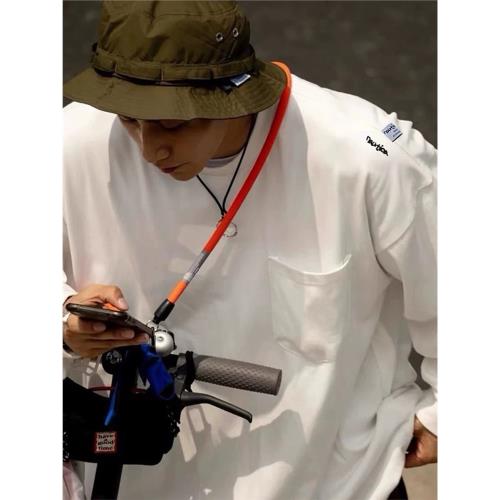 mdnsness 長川口袋刺繡打底衫體恤 重磅320克純棉長袖T恤