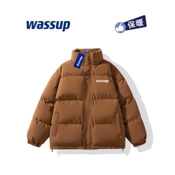 WASSUP官網旗艦店男女秋冬季棕色羽絨棉服棉襖外套加厚棉襖衣潮牌