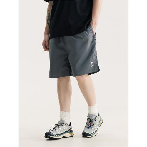 KITH字母刺繡24SS尼龍速干男抽繩運動休閑短褲雙層網眼拼接五分褲