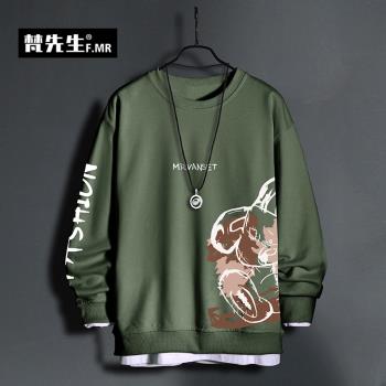 2024新款秋冬季衛衣男hiphop情侶寬松潮牌大碼潮ins加絨上衣嘻哈