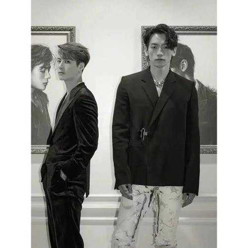 秀款GVC風格 MMW金屬鎖扣西裝 羊毛寬松休閑西服外套 明星同款