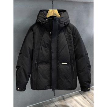 原宿機能解構高階感蓬鬆85白鴨絨連帽羽絨服男士冬季加厚保暖外套