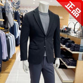 報喜鳥品牌男黑色休閑單西服商務職場工裝秋冬修身綿羊毛西裝外套