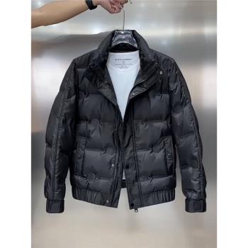 冬季輕薄羽絨服男2023新款韓版立領修身簡約百搭短款加厚保暖外套