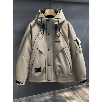 德系高性能厚料重磅白鴨絨加厚工裝羽絨服男士沖鋒衣冬季保暖外套