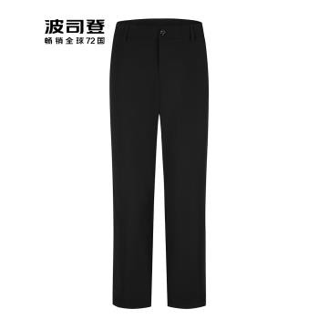 波司登2024冬季新款男士直筒長褲黑色休閑百搭彈力加厚保暖羽絨褲