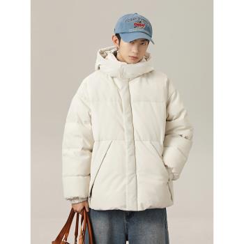 羽絨棉服男冬季新款加厚保暖日系復古防潑水可拆卸連帽棉衣外套