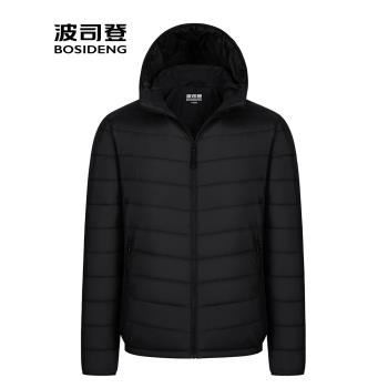 波司登輕薄款羽絨服男連帽短款2024秋季新款修身青年薄款保暖外套
