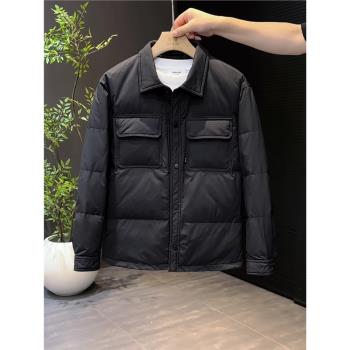 輕薄羽絨服男秋冬新款2024冬季外套百搭潮流時尚夾克上衣襯衣外套