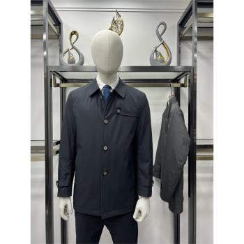 促銷款鴨絨風衣冬季男士翻領單排係扣中長款可脫卸內膽羽絨服非賢