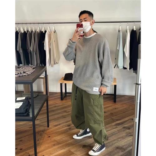潮牌WTAPS WAFFLE LS COTTON華夫格圓領日系休閑寬松套頭衛衣22SS|衛衣 