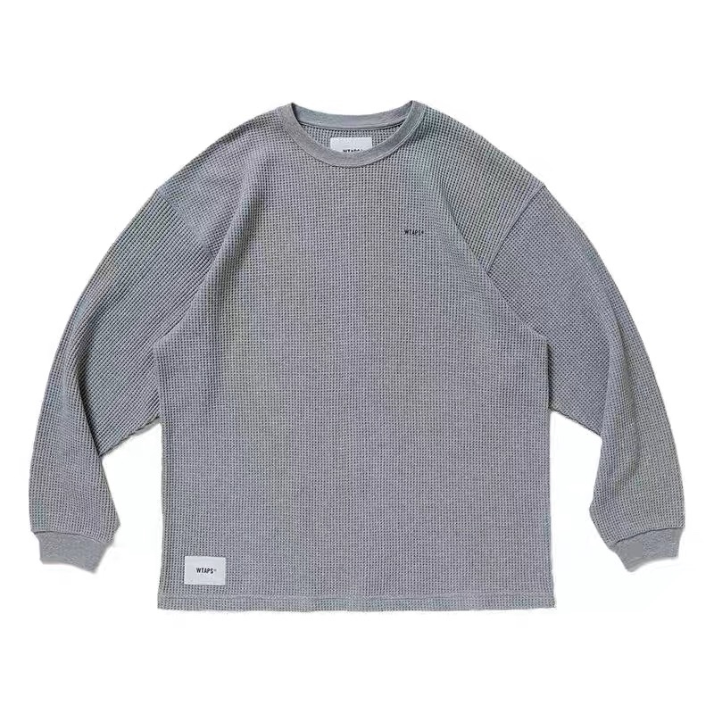 潮牌WTAPS WAFFLE LS COTTON華夫格圓領日系休閑寬松套頭衛衣22SS|衛衣
