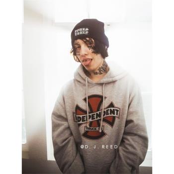 美式復古利爾贊Lil XanBRKLYN秋季嘻哈街頭滑板ins設計感男女同款