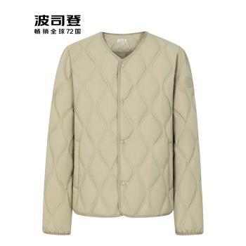 波司登輕薄羽絨服男士短款2024春秋新款休閑時尚圓領內膽男裝外套