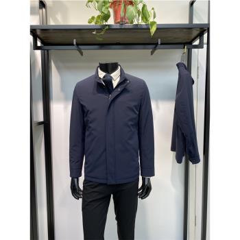 羊毛填充24年冬季新品男士立領棉服上衣牛奶絲簡約棉襖外套領佐