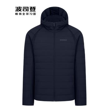 波司登輕薄羽絨服男士短款2024新款商務高爾夫運動連帽鵝絨服外套