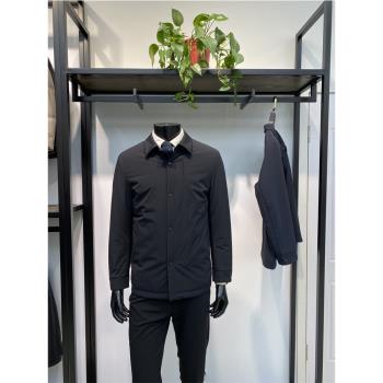 綿羊毛填充24年冬季新品男士翻領棉服外套商務休閑棉襖上衣領佐