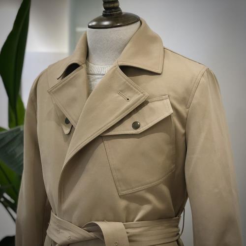 TheKiller男士復古騎兵長款大衣修身款棉質加厚防水戰壕風衣