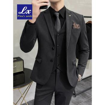西裝外套男士商務休閑職業西服套裝高檔英倫修身新郎結婚禮服