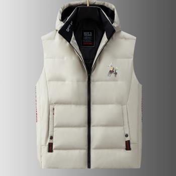 國際品牌羽絨服男士馬甲連帽秋冬坎肩無袖可拆卸加厚保羅男裝外套