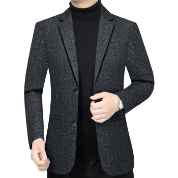啄木鳥男士短款羽絨西裝秋冬季加厚羽絨服西服中年輕薄休閑外套男
