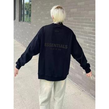 壓膠字母essentials圓領衛衣男純棉寬松高街FOG美式復線長袖秋冬