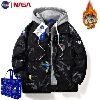 NASA羽絨服男款冬季新款青少年高中初中學生潮流帥氣加厚冬裝外套