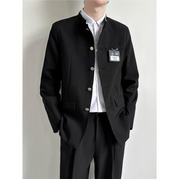中山裝西服外套男生春秋季痞帥高階感寬松潮流熱血高校dk西裝班服