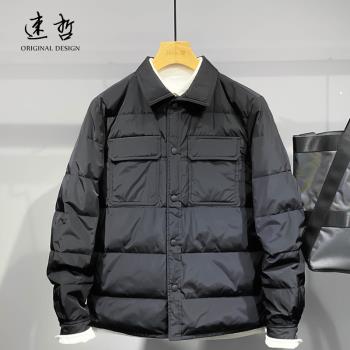 輕薄羽絨服男薄款短款男款冬裝男士2024新款男裝冬季夾克冬天外套