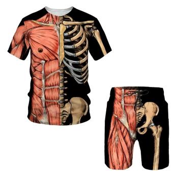 Minimalist sports 3D printed shorts set 簡約運動印花短褲套裝