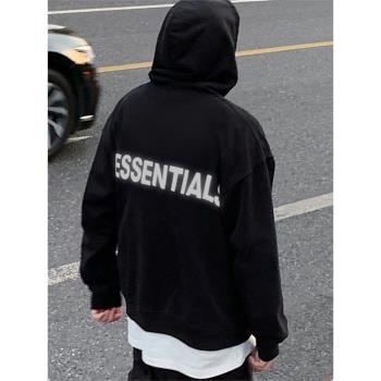 反光essentials連帽衛衣男女嘻哈高街美式潮牌FOG第七季秋冬帽衫