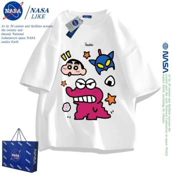 NASA聯名~卡通印花美式街頭復古潮牌短袖t恤男女ins男款情侶裝夏