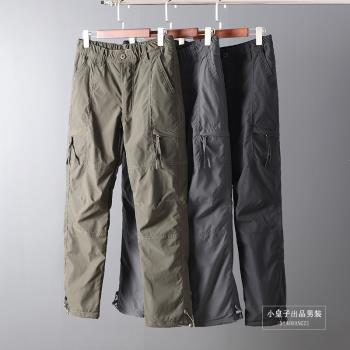 冬季保暖多口袋休閑長褲戶外工裝