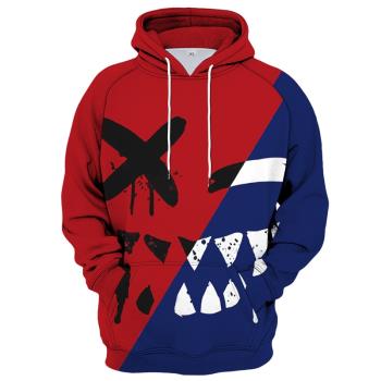 3D printed smiley face casual sports hoodie 3D印花連帽衛衣