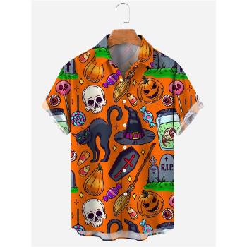 Retro 3D lapel loose short-sleeved shirt 復古3D翻領短袖襯衫